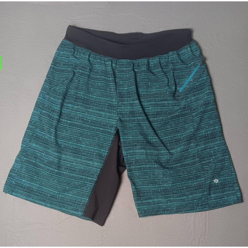 Lululemon Mens 30-32 Waist Glacier Texture Zipper Pocket Athletic Shorts